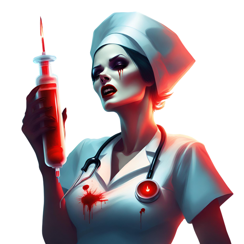 an illustration of a nurse holding a syringe