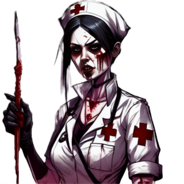 cartoon bloody nurse graphic 