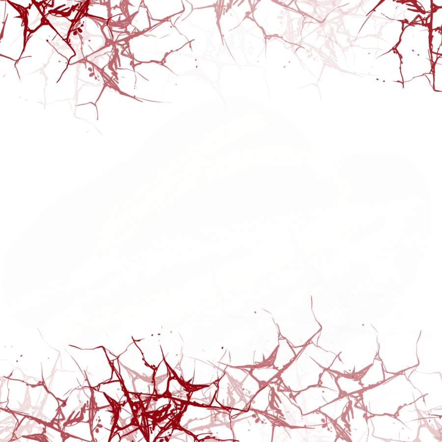 a red and white background with blood splatters on it over a picture of the band