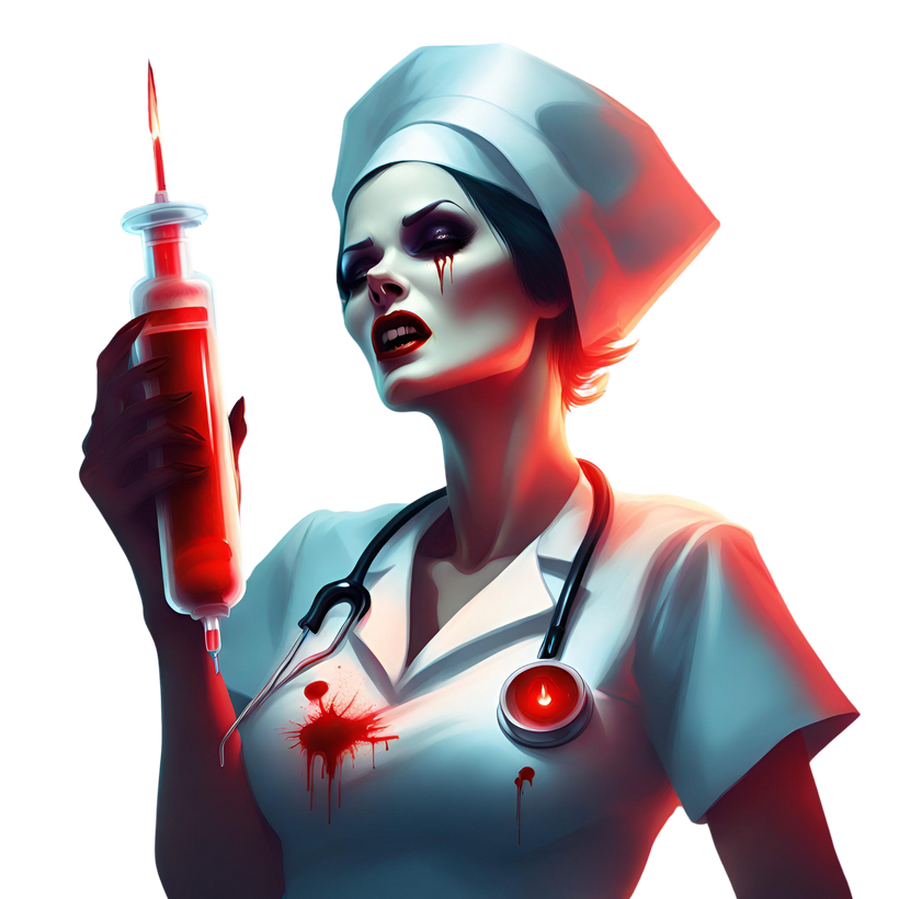 an illustration of a nurse holding a syringe